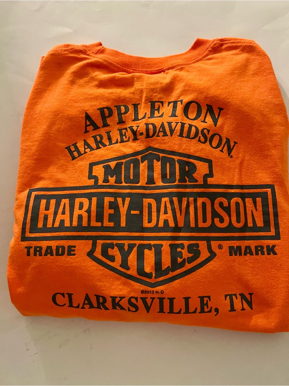 Harley-Davidson Men's Orange Long Sleeve Logo Shirt Size Large - Picture 4 of 11